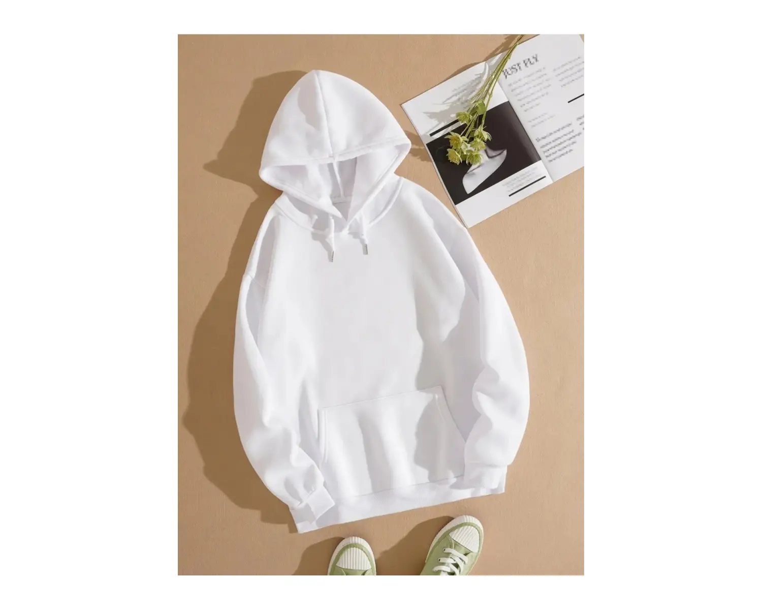 BE TRUE Renkli Oversize Kapüşonlu Sweatshirt Beyaz