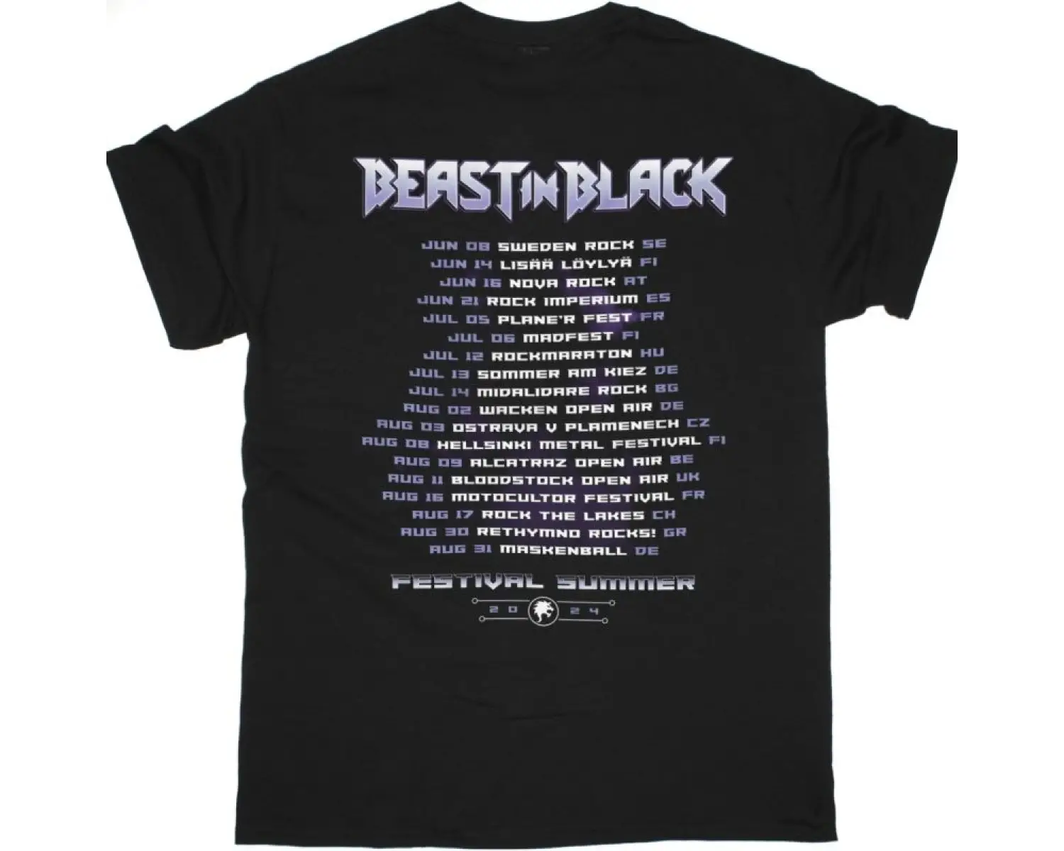 BEAST IN BLACK FESTIVAL SUMMER 2024 NEW BLACK T-SHIRT