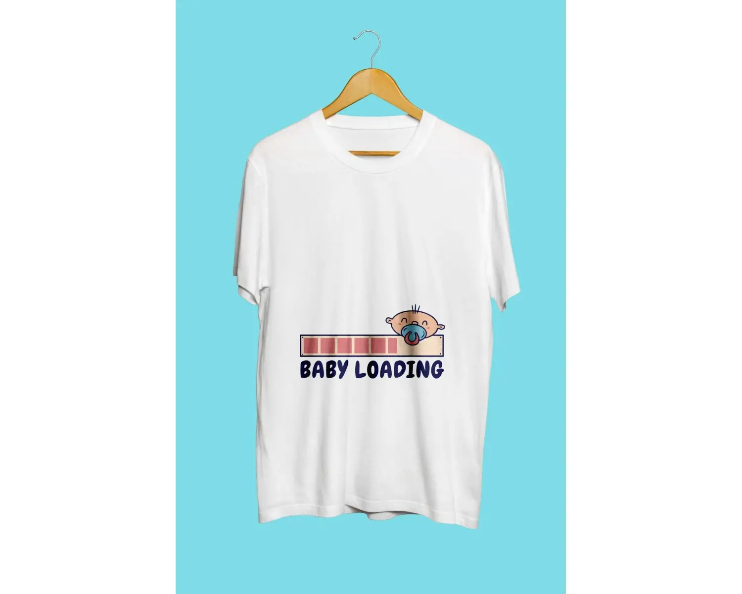 Bebek Yükleniyor Hamile Tasarım Unisex Tişört