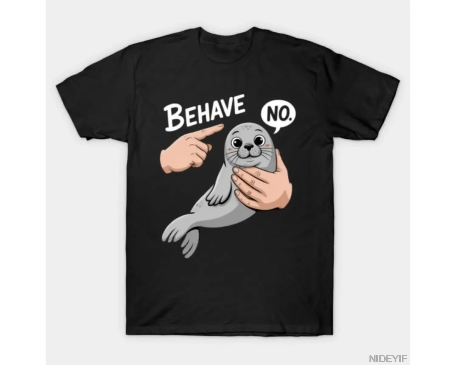 Behave Seal Meme Komik Dürüstlüksüz Kurbağa Protesto T-shirt Erkekler Kadınlar Için % 100% Pa
