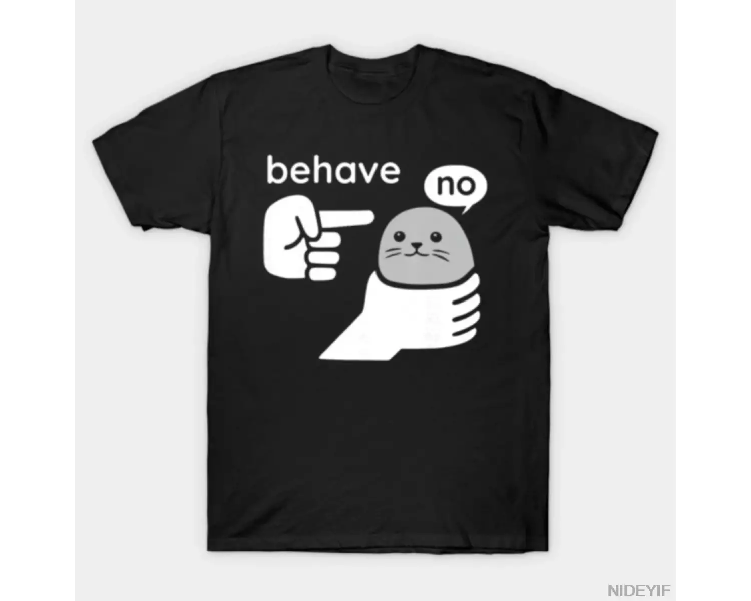Behave Seal Meme Komik Onaylanmaz Hayvan Karikatür T-shirt Erkekler Kadınlar Için % 100% Pamu