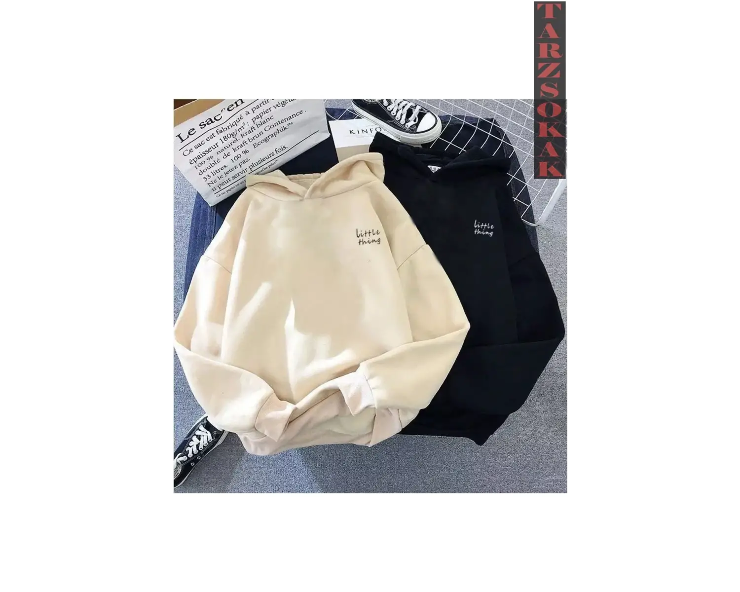 Bej Ve Siyah Lıttle Thıng Çift Sevgili Kombinleri Couple Clothing Yeni Sezon 2 Adet