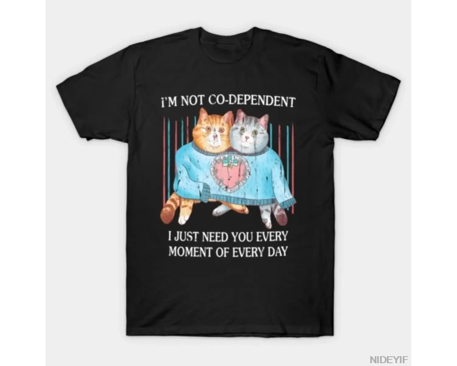 Ben Birbirimizin Bağımlısıyım Değilim Erkek Kadın Tişörtü %100 Pamuklu Tişörtler Kısa Kollu Ü