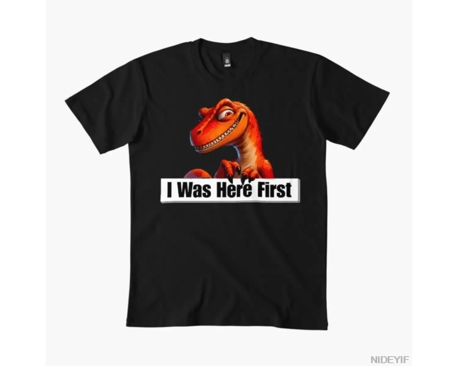 Ben Buradayım İlk Olarak Komik Tişört Erkekler Kadınlar İçin %100 Pamuklu Tişörtler Kısa Koll