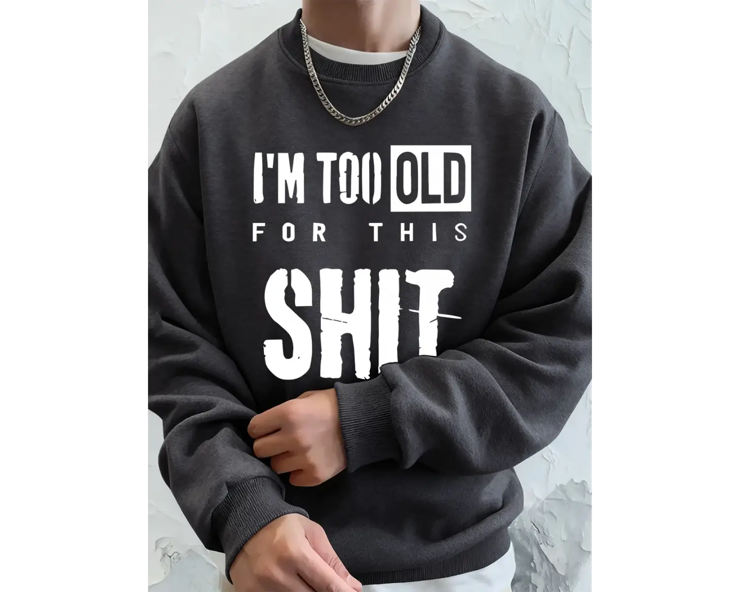 Ben çok yaşlıyım Harfli Baskılı Erkek Kapüşonlu Üstleri Sonbahar Büyük Beden Sweatshirt Hip H