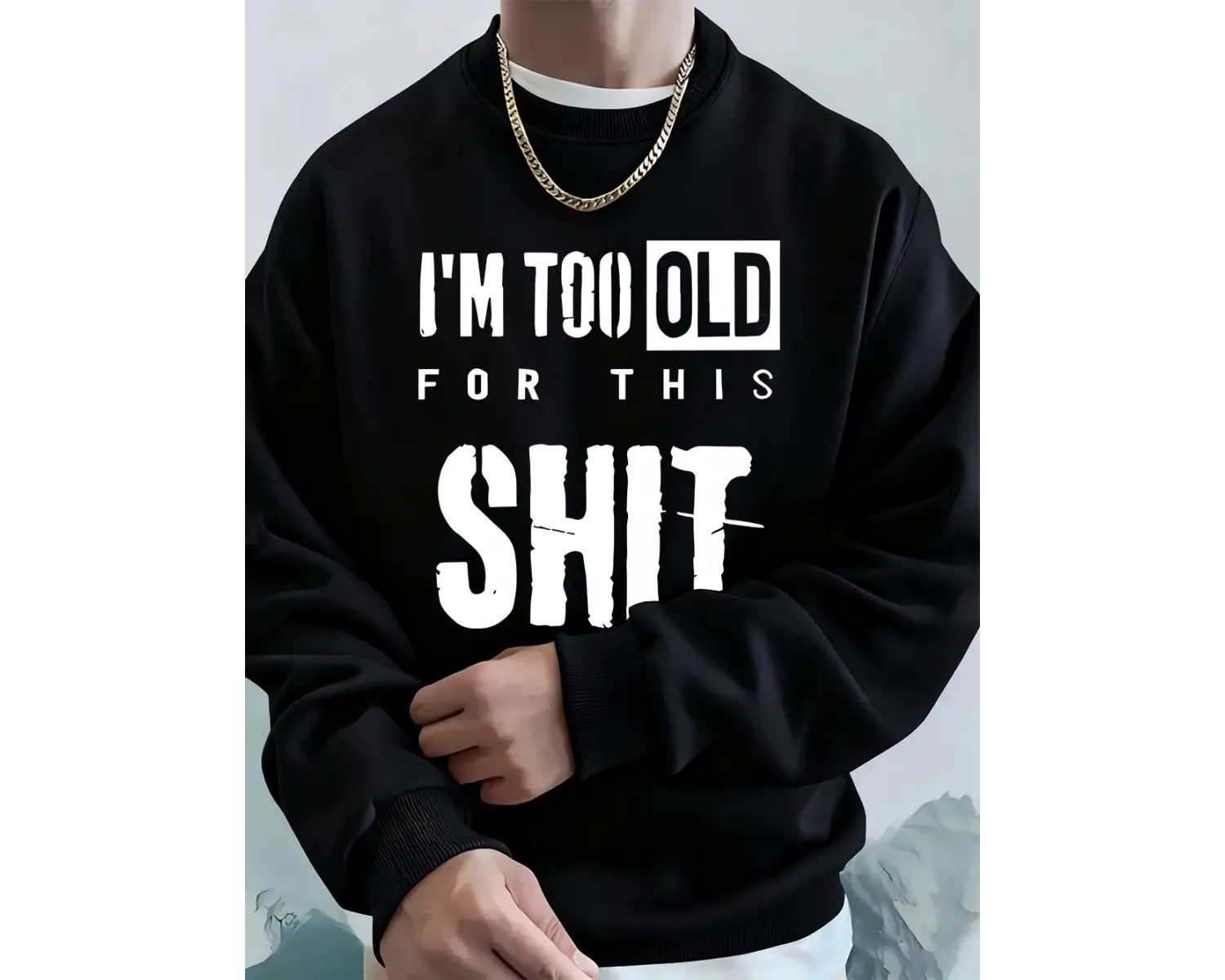 Ben çok yaşlıyım Harfli Baskılı Erkek Kapüşonlu Üstleri Sonbahar Büyük Beden Sweatshirt Hip H