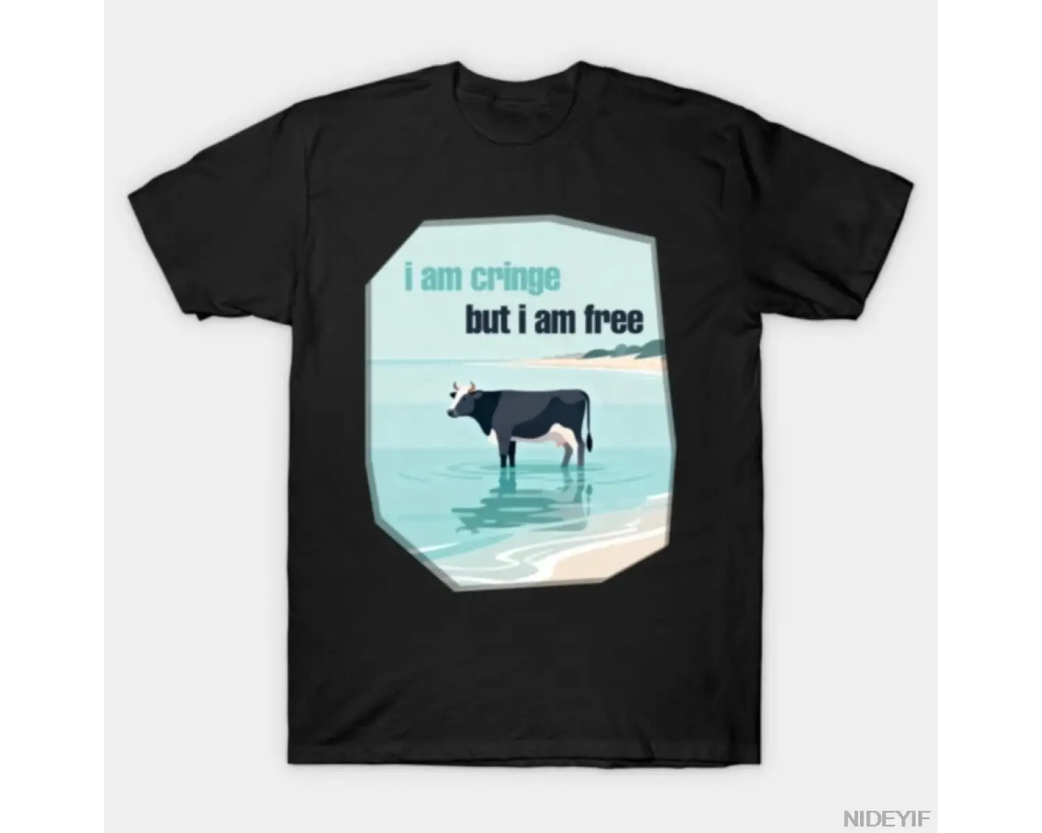 Ben Cringe ama ben bedavayım Erkekler Kadınlar için Tişört %100 Pamuklu Tişörtler Kısa Kollu