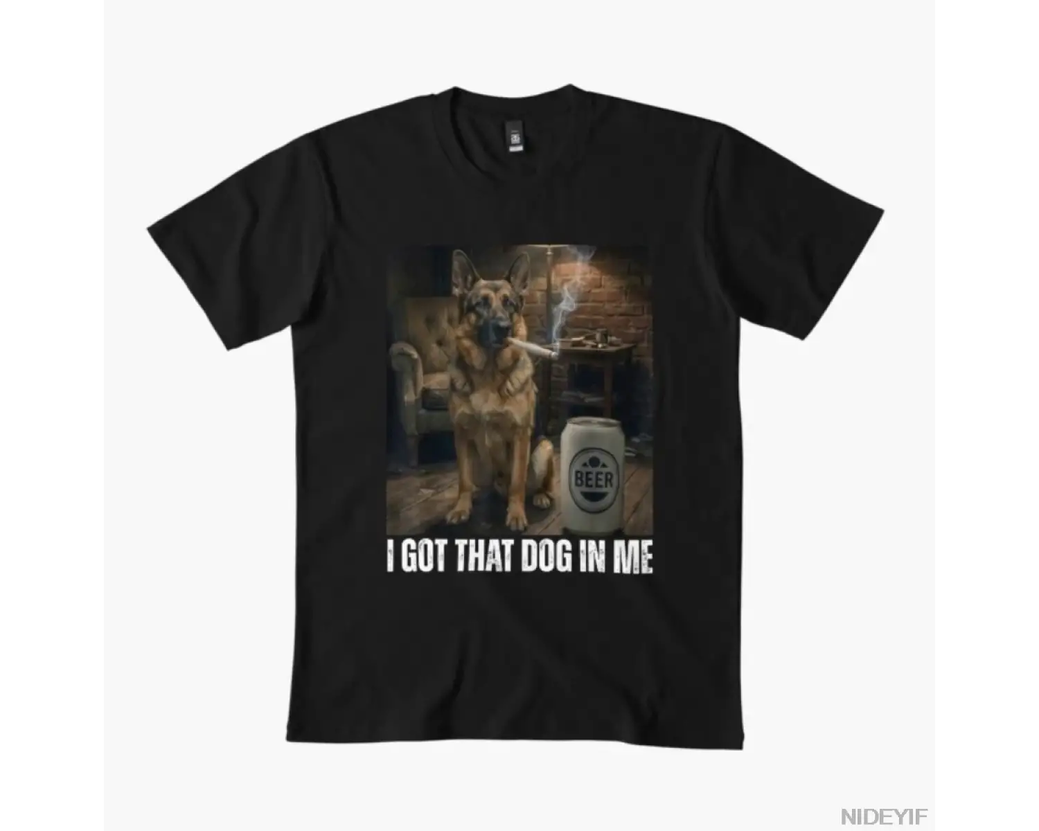 Ben İçimde O Köpeği Var Komik Alman Çoban Köpeği Bira İçen Meme Tişörtü Erkekler Kadınlar İçi