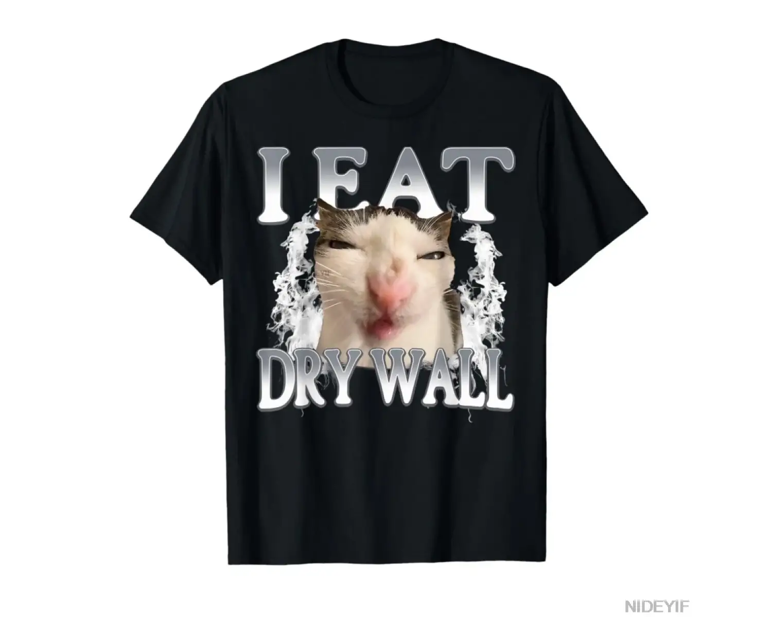 Ben Kuru Duvar Yiyorum Aptal Kedi Meme Komik T-shirt Erkekler Kadınlar Için % 100% Pamuk T Sh