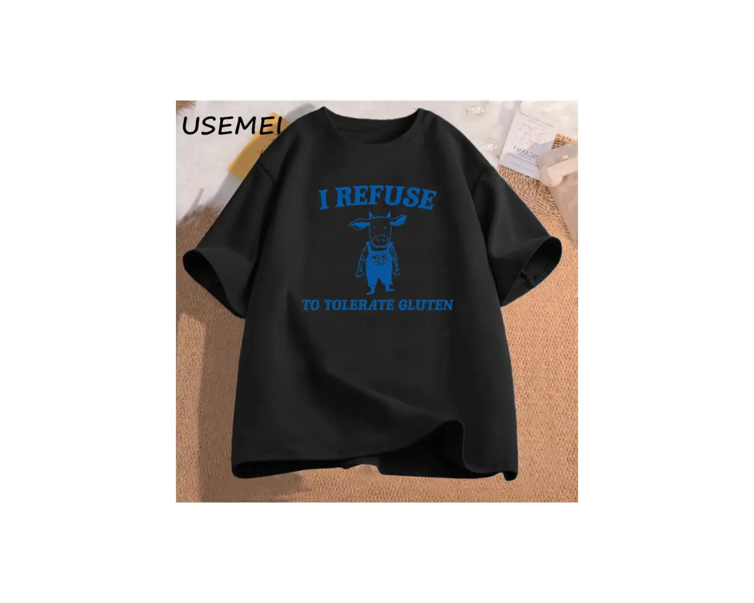 Ben laktoz t Shirt pamuk çöp Panda t-Shirt boy erkekler giyim baskılı t-Shirt Vintage iğnelem 3044