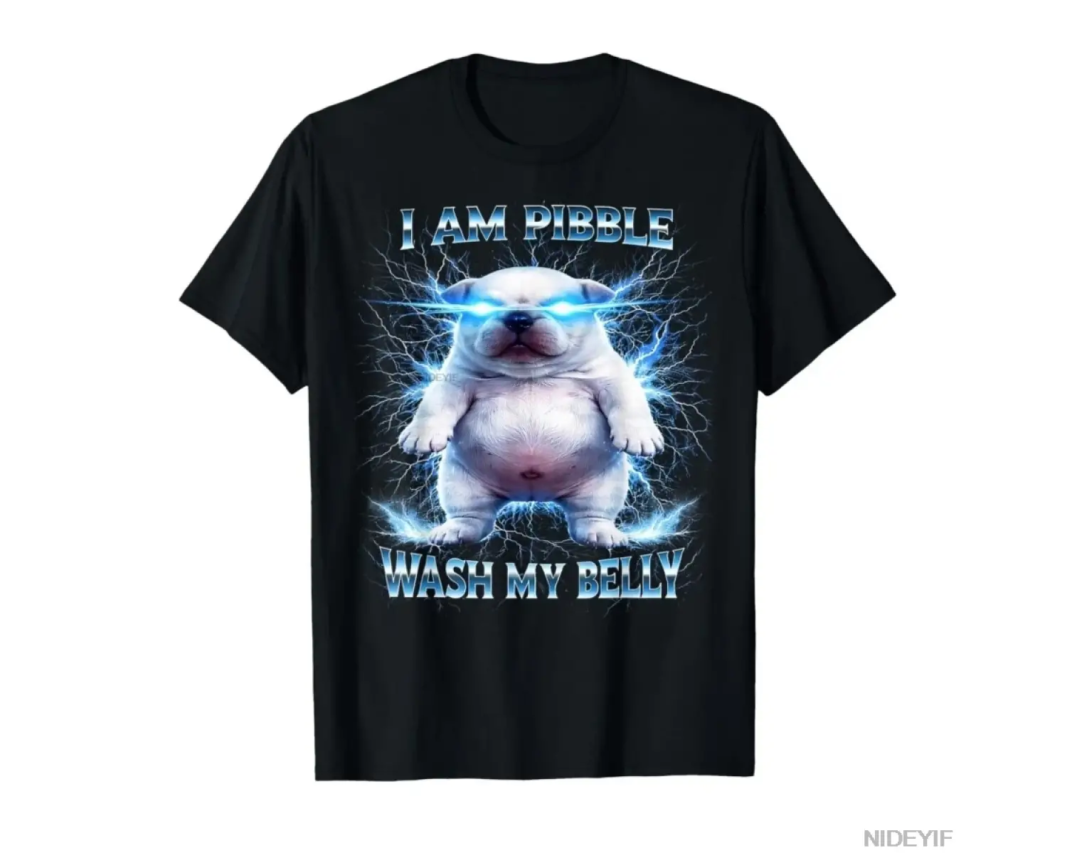 Ben Pibbleyim Göbekimi Yıkayın Komik Köpek Temiz Meme Tişörtü Erkekler Kadınlar İçin %100 Pa