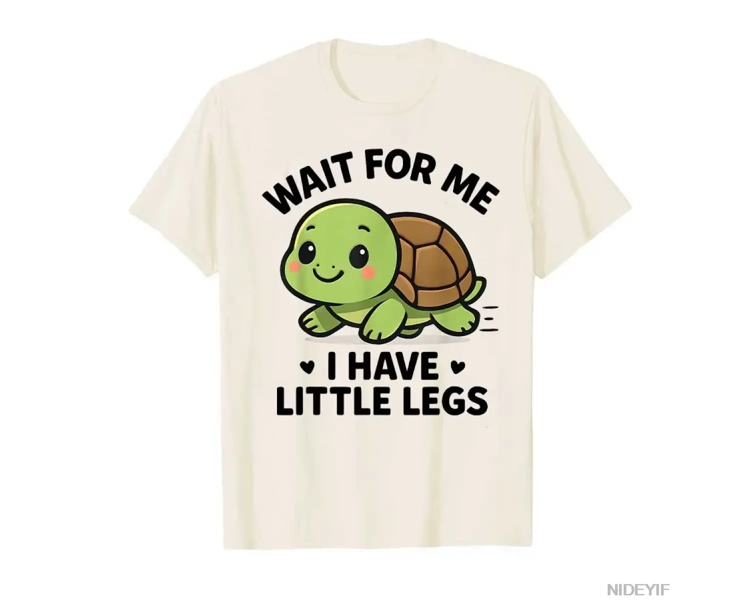 Beni Bekle Küçük Bacaklıyım - Sevimli Komik Kaplumbağa Meme Baskılı Erkek Kadın %100 Pamuklu