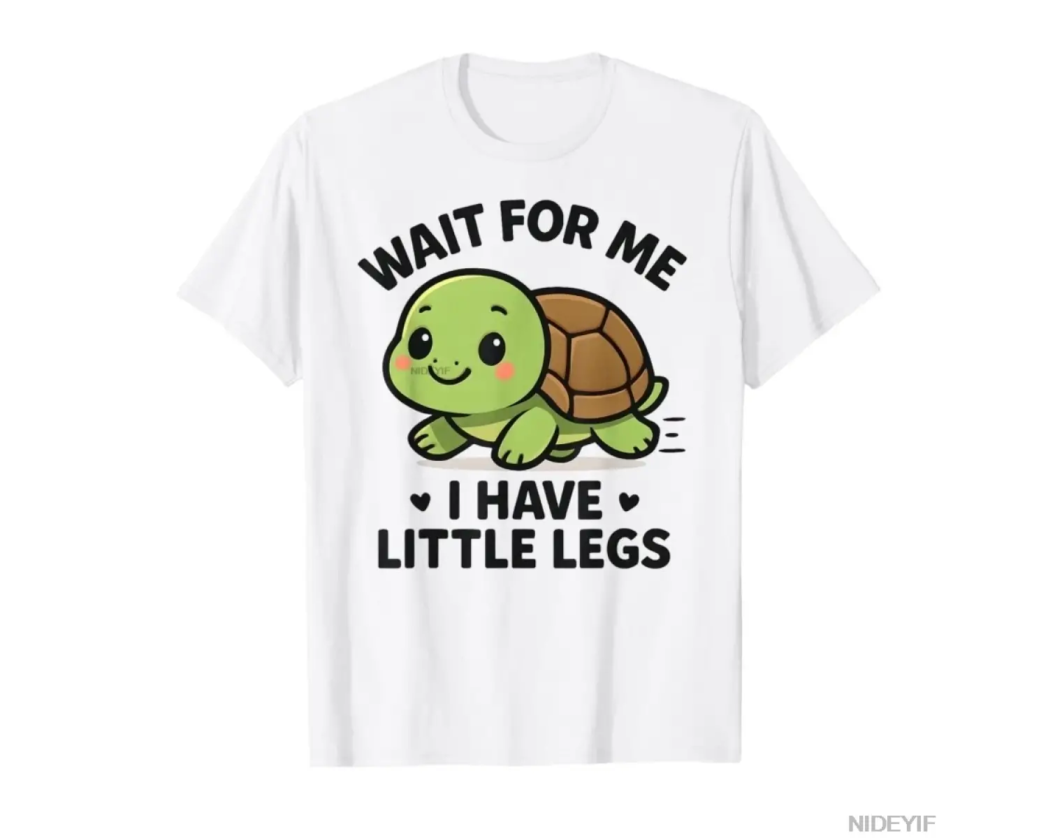 Beni Bekle Küçük Bacaklıyım - Sevimli Komik Kaplumbağa Meme Baskılı Erkek Kadın %100 Pamuklu