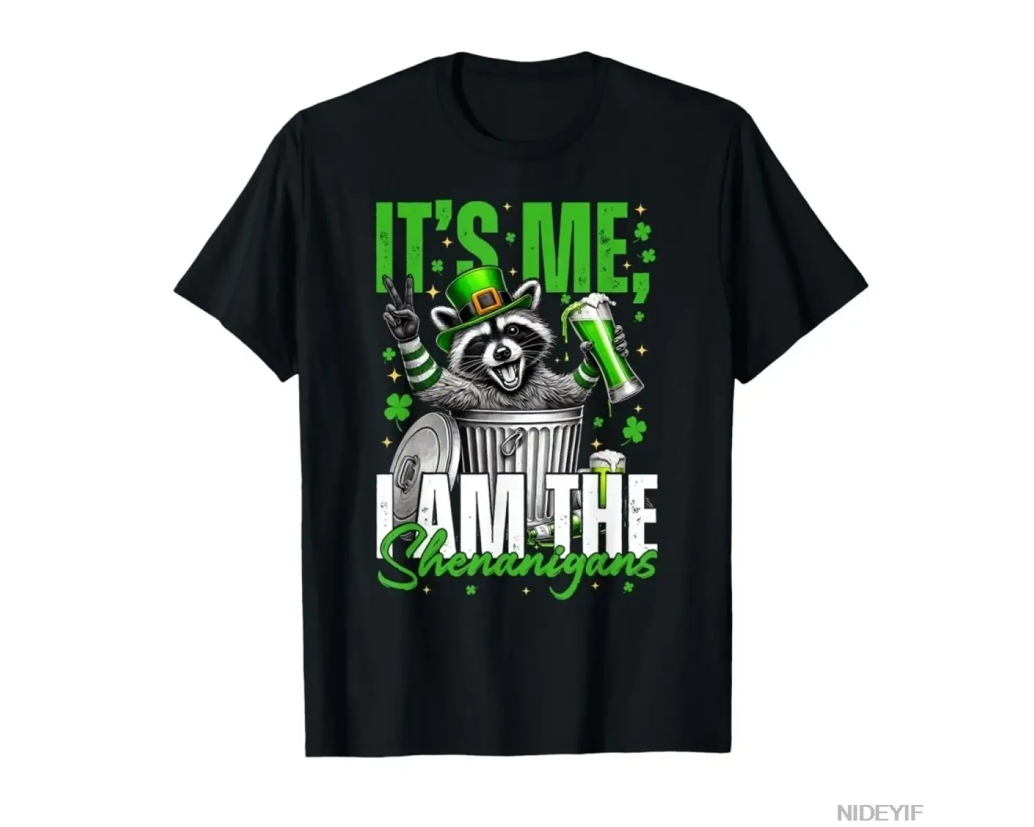 Benim Benim, Komik Rakun St Patrick Günü Tişörtü Erkekler Kadınlar İçin %100 Pamuklu Tişörtle
