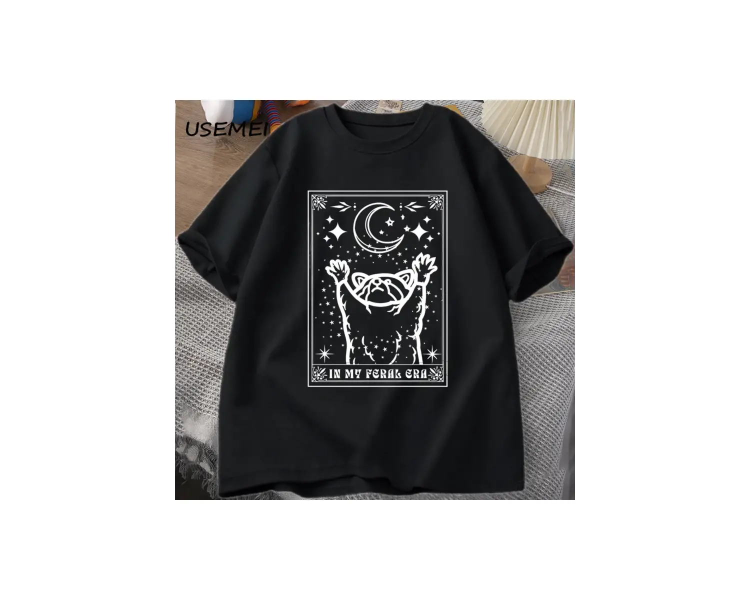Benim Feral dönemi rakun T Shirt mistik ratshirt Tshirt Tarot kart baskı T-shirt yaz pamuk kı 2881