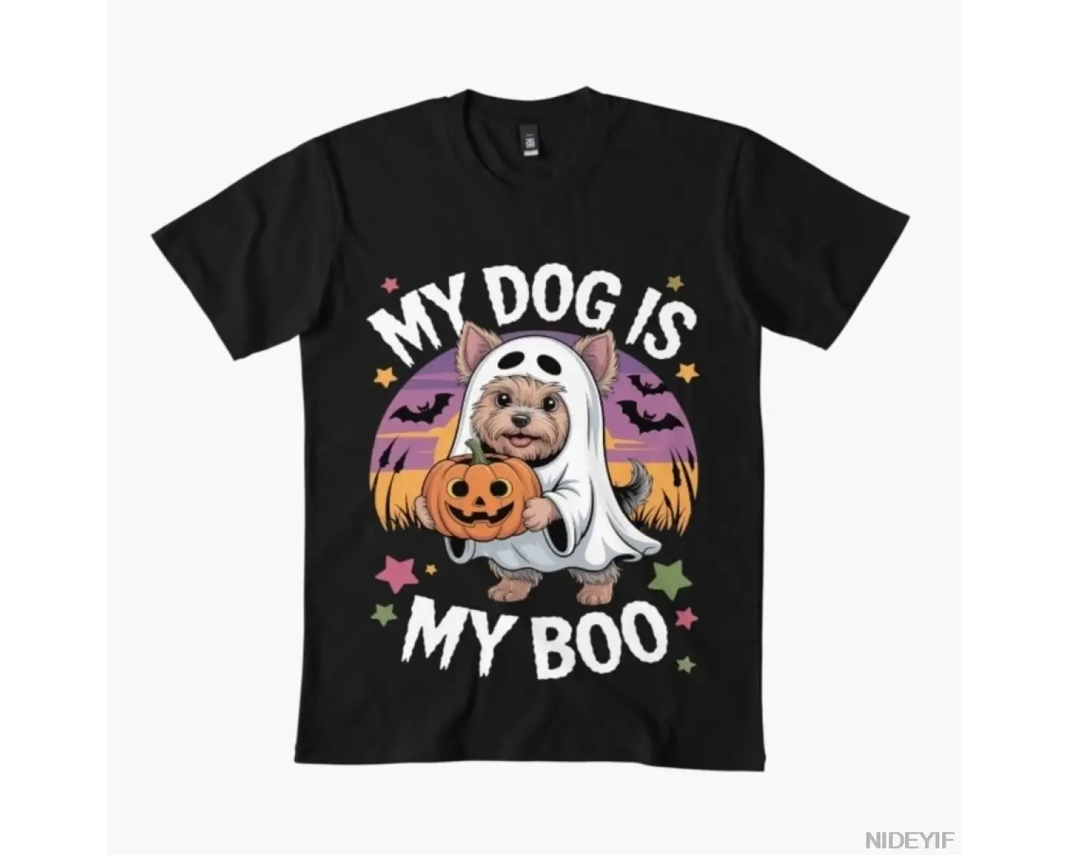Benim Köpeğim Benim Boom Cadılar Bayramı Hayalet Köpek T-shirt Erkekler Kadınlar Için % 100%