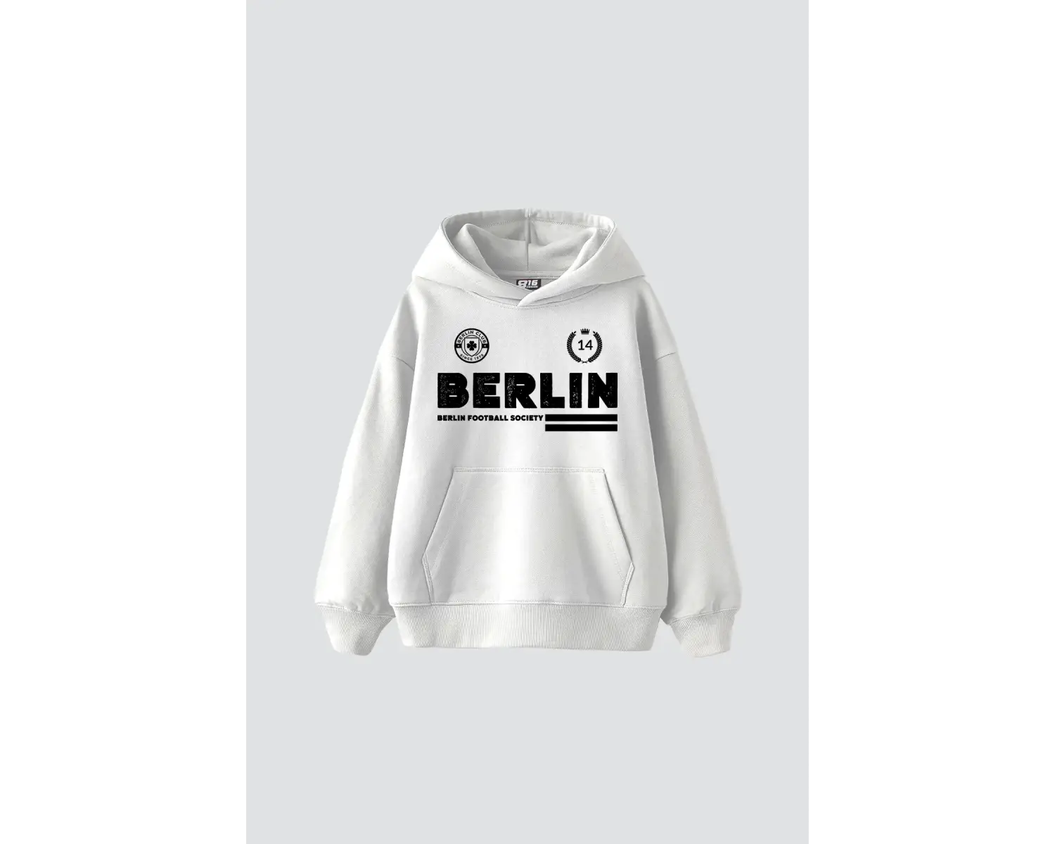 Berlin Baskılı Oversize Unisex Premium Beyaz
