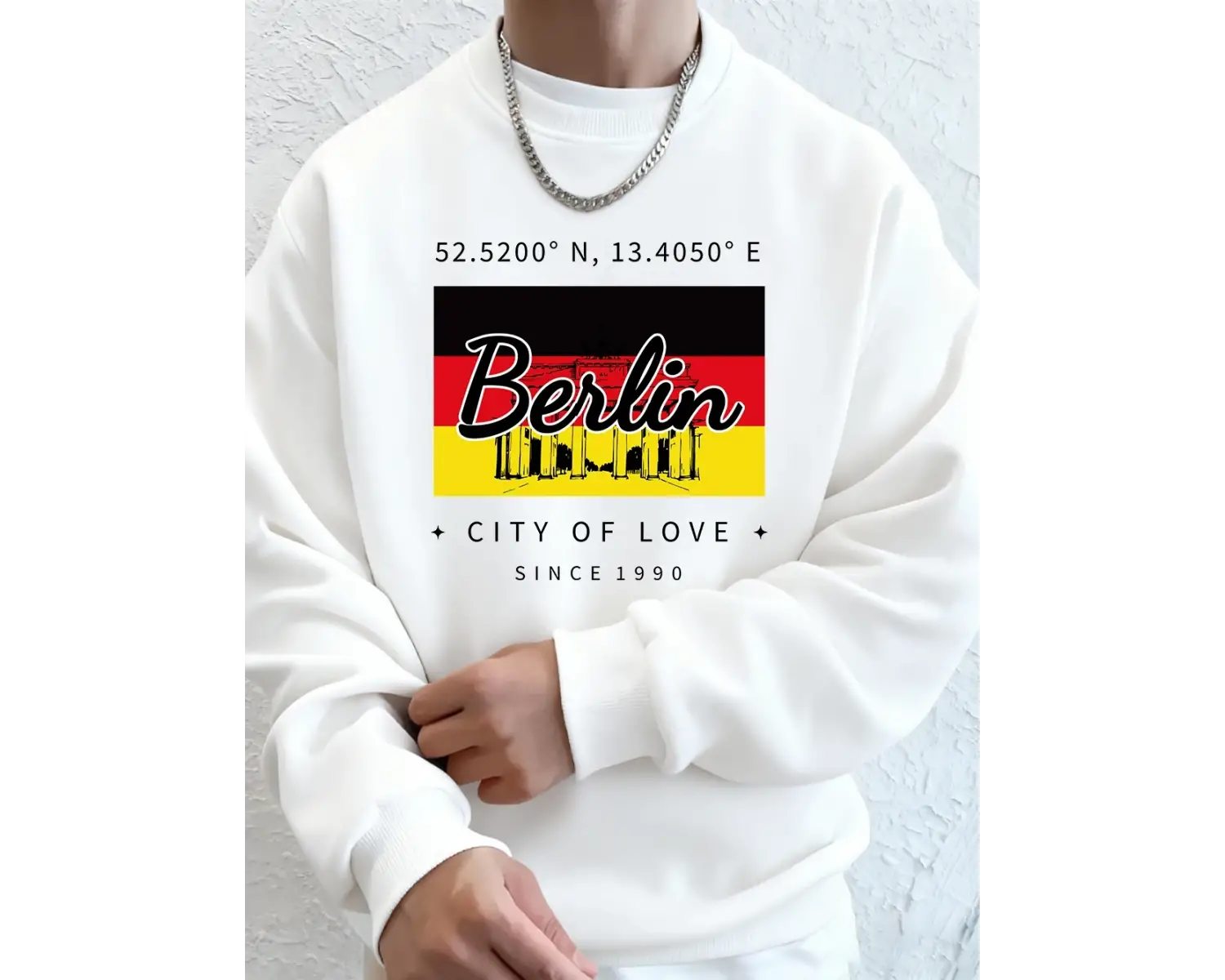 Berlin şehir aşk baskı erkek tişörtü kış polar sıcak kapşonlu kore gevşek bisiklet yaka spor