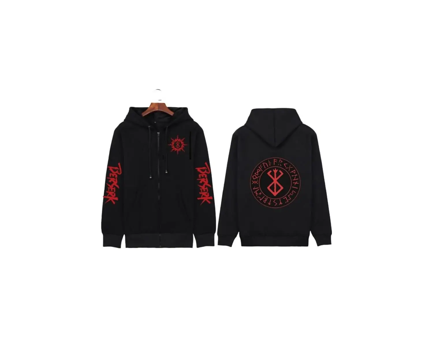 Berserk Anime Fermuarlı Hoodie Model 100 12283