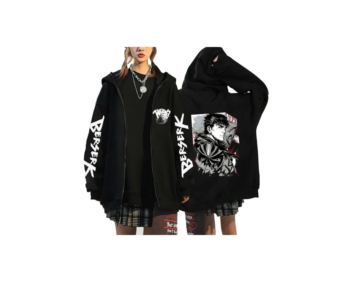 Berserk Fermuarlı Kapşonlu Hoodie Mod458 14933