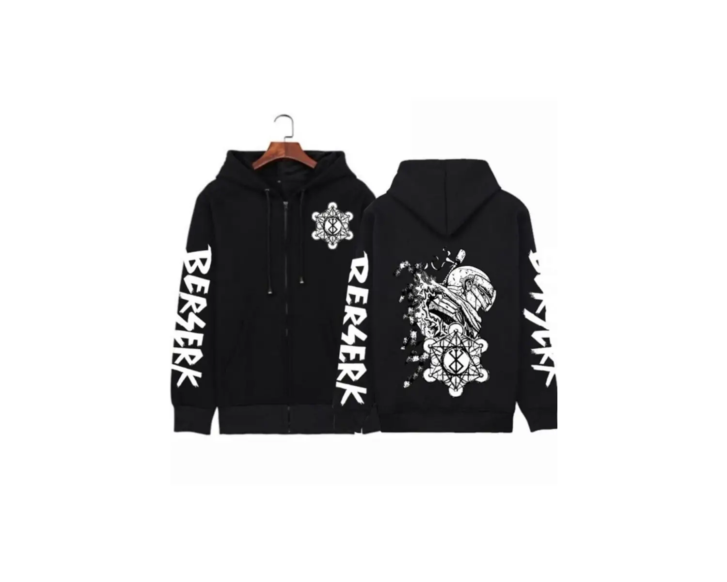 Berserk Fermuarlı Kapşonlu Hoodie Model435 12803