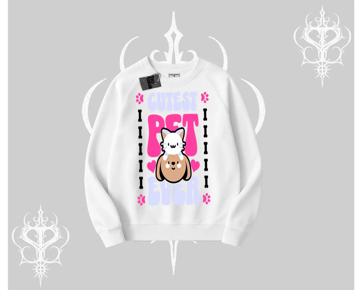 Best Pet Ever Baskılı Biskilet Sweatshirt