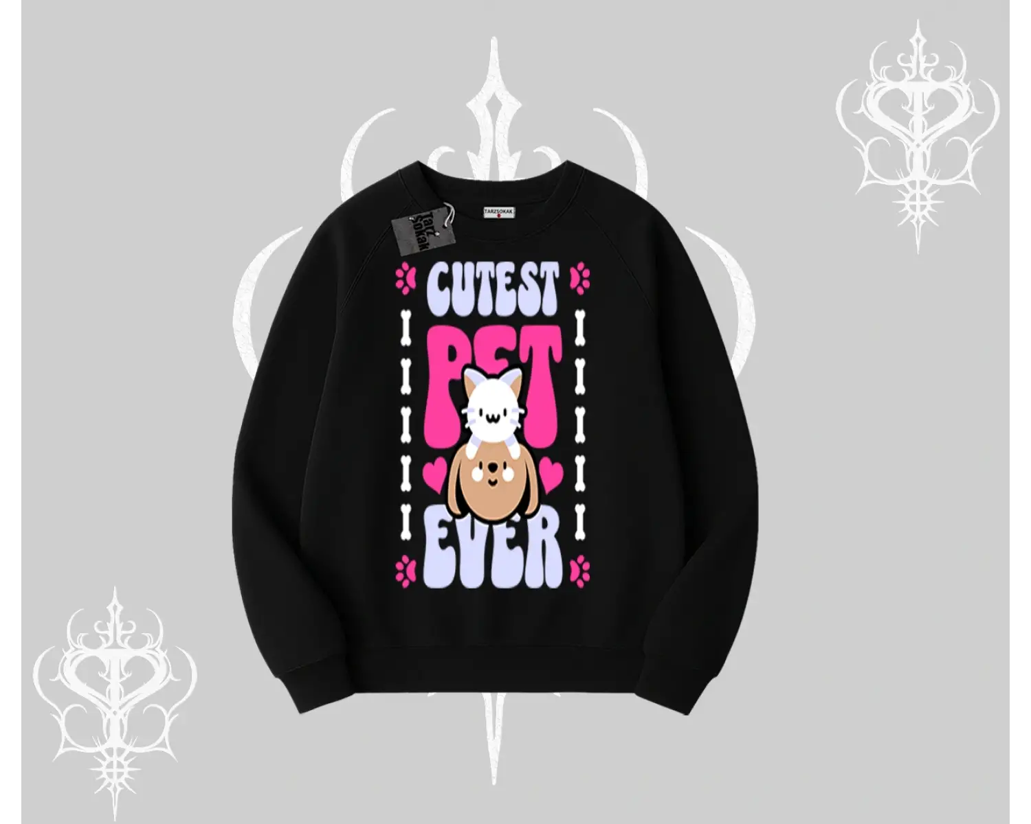Best Pet Ever Baskılı Biskilet Sweatshirt