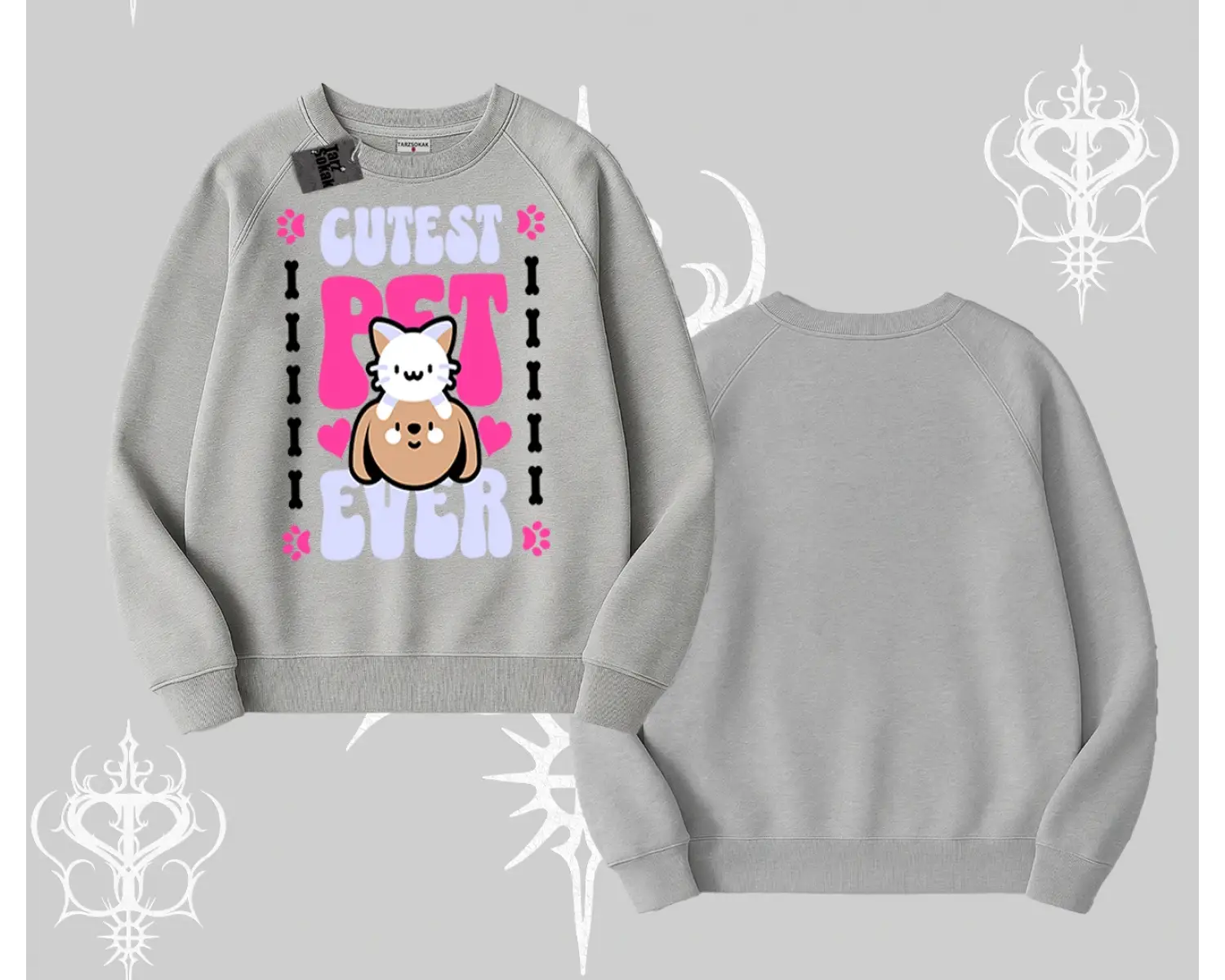 Best Pet Ever Baskılı Biskilet Sweatshirt