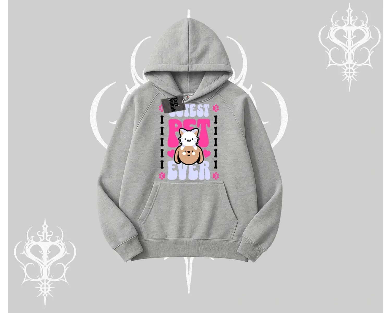 Best Pet Ever Baskılı Kapşonlu Sweatshirt