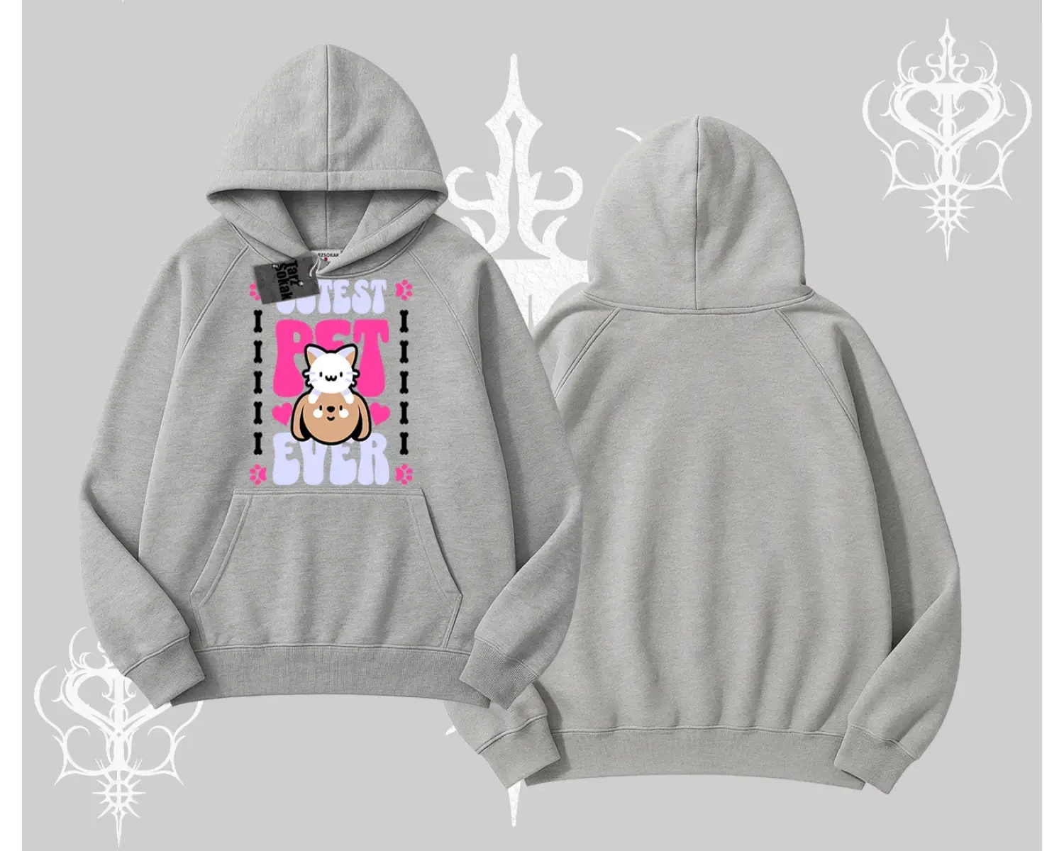 Best Pet Ever Baskılı Kapşonlu Sweatshirt