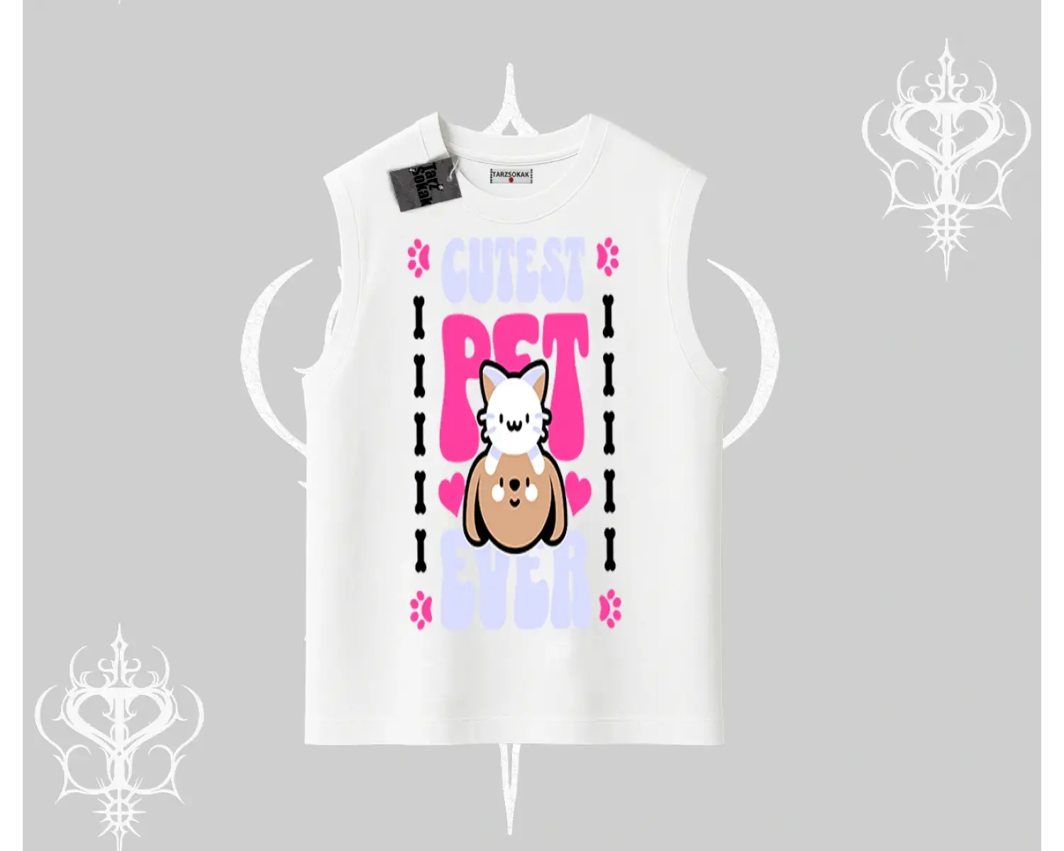 Best Pet Ever Baskılı Kolsuz Tshirt