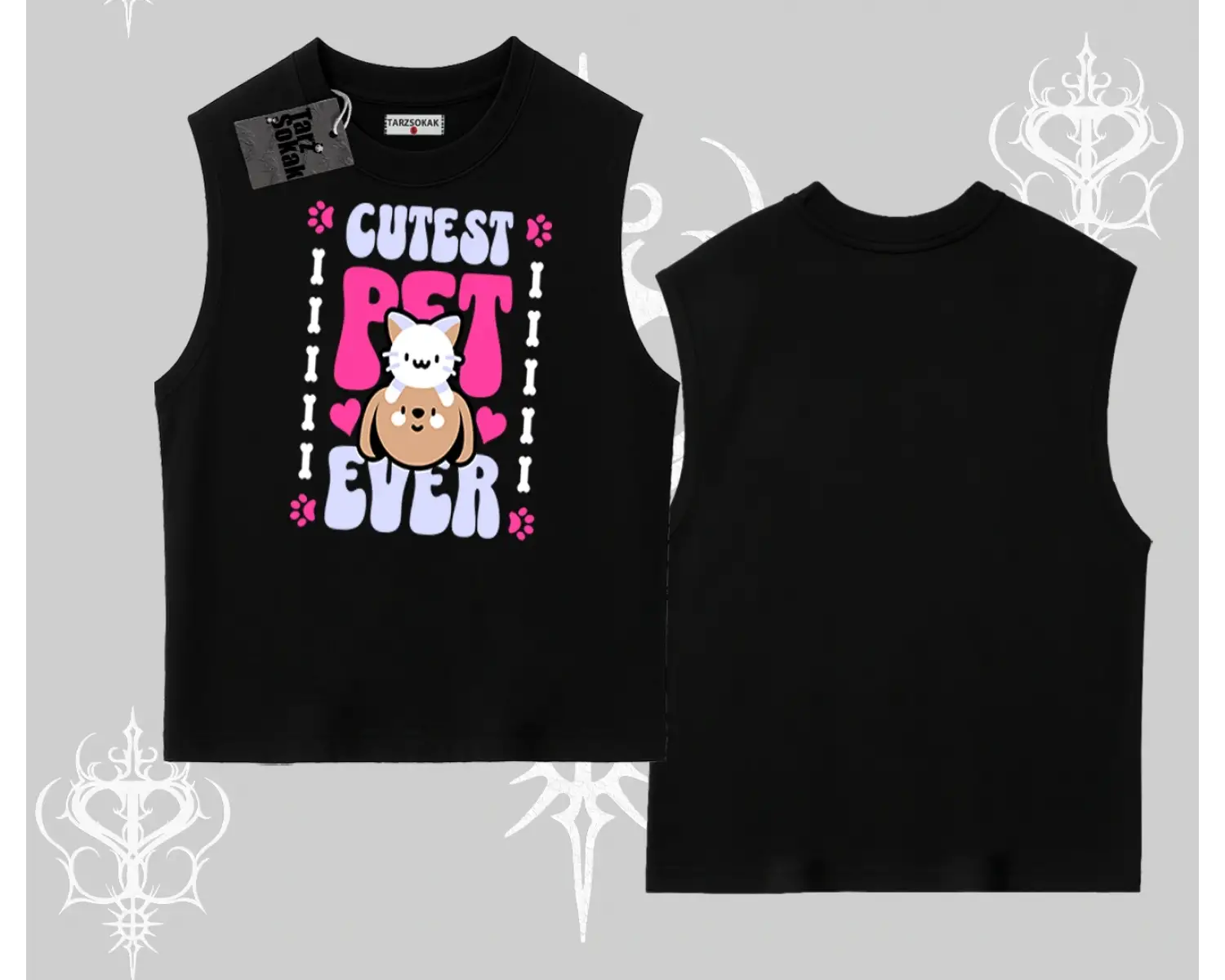 Best Pet Ever Baskılı Kolsuz Tshirt