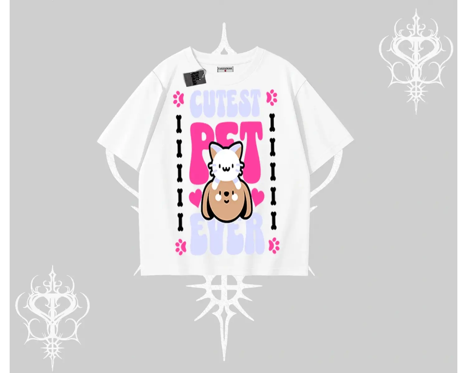 Best Pet Ever Baskılı Oversize Tshirt