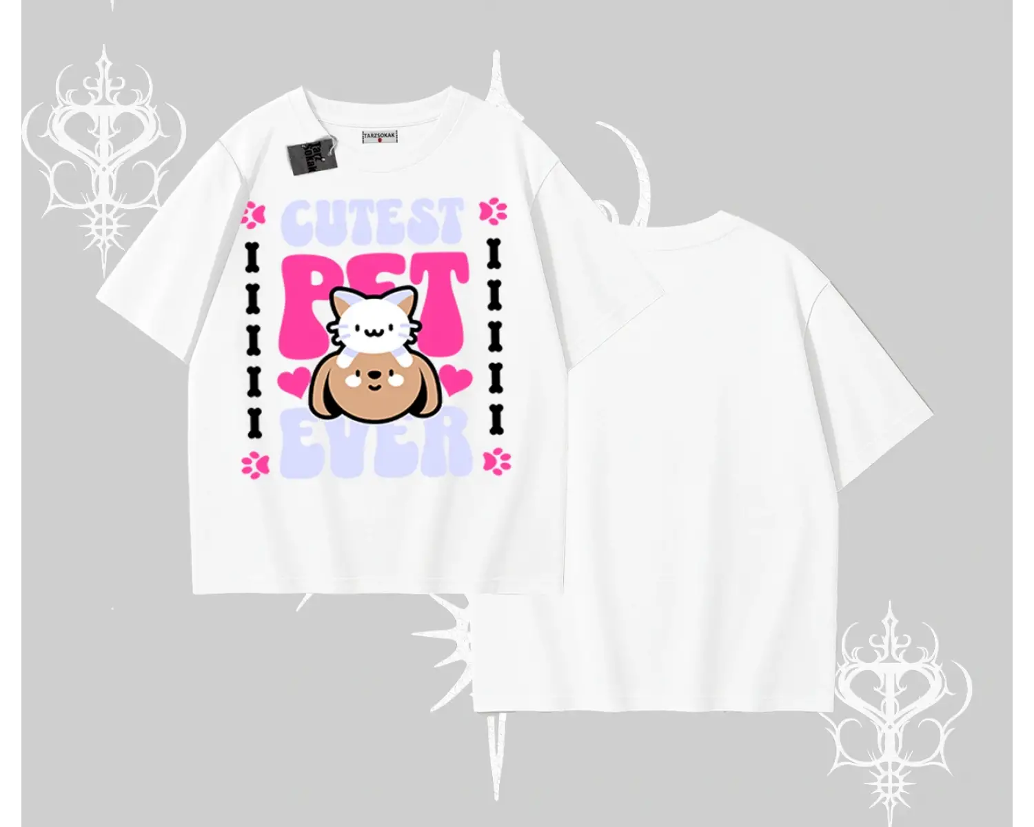 Best Pet Ever Baskılı Oversize Tshirt