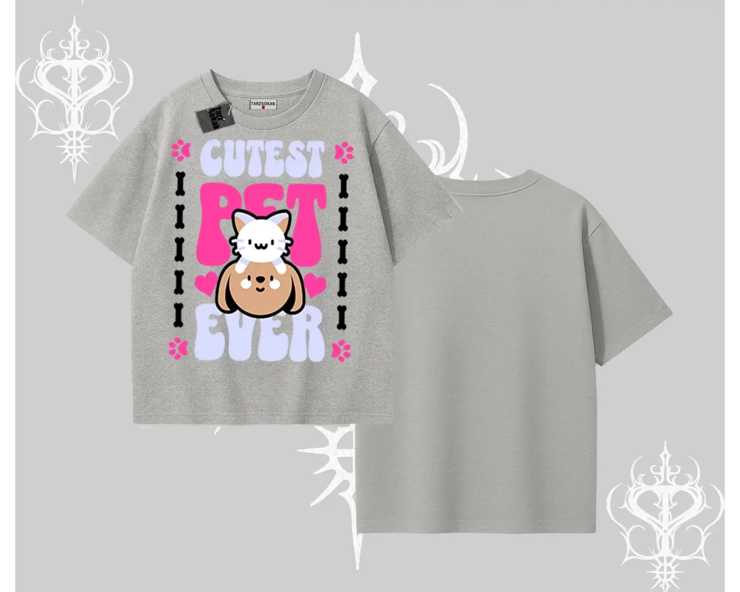 Best Pet Ever Baskılı Oversize Tshirt