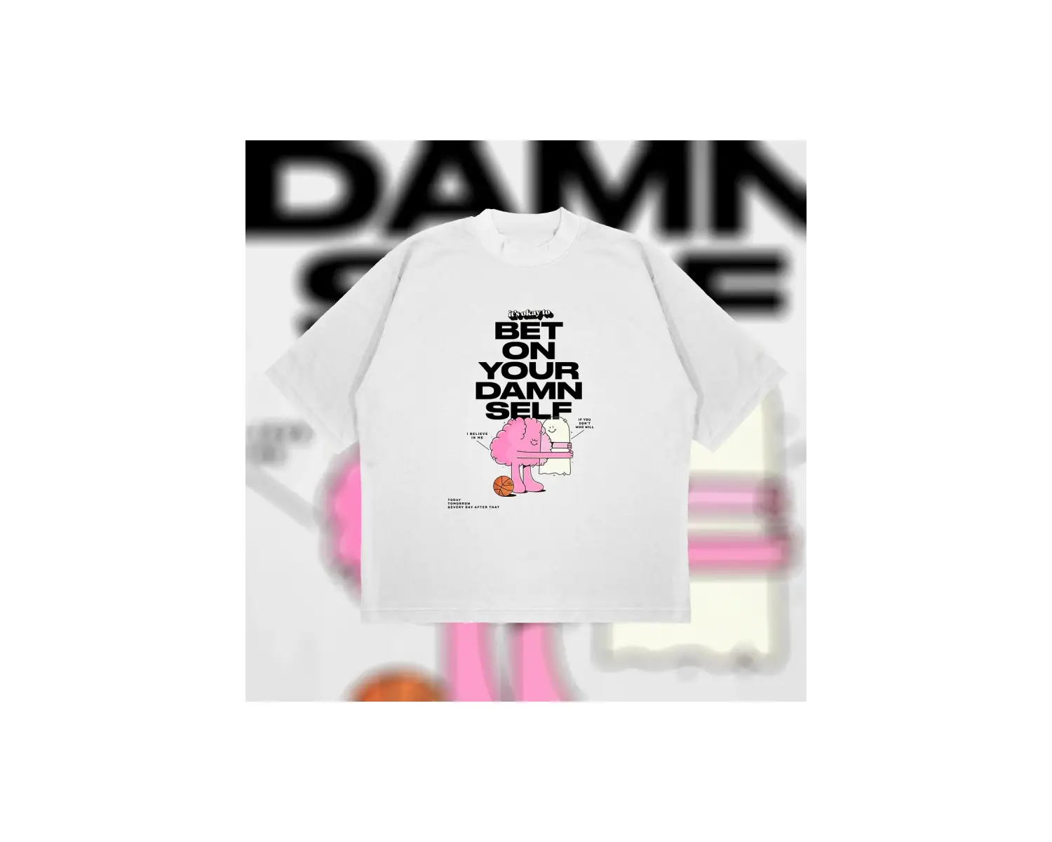 Bet On You Damnself Oversize Unisex Pamuklu Nefes Alan Kalın Kumaşlı