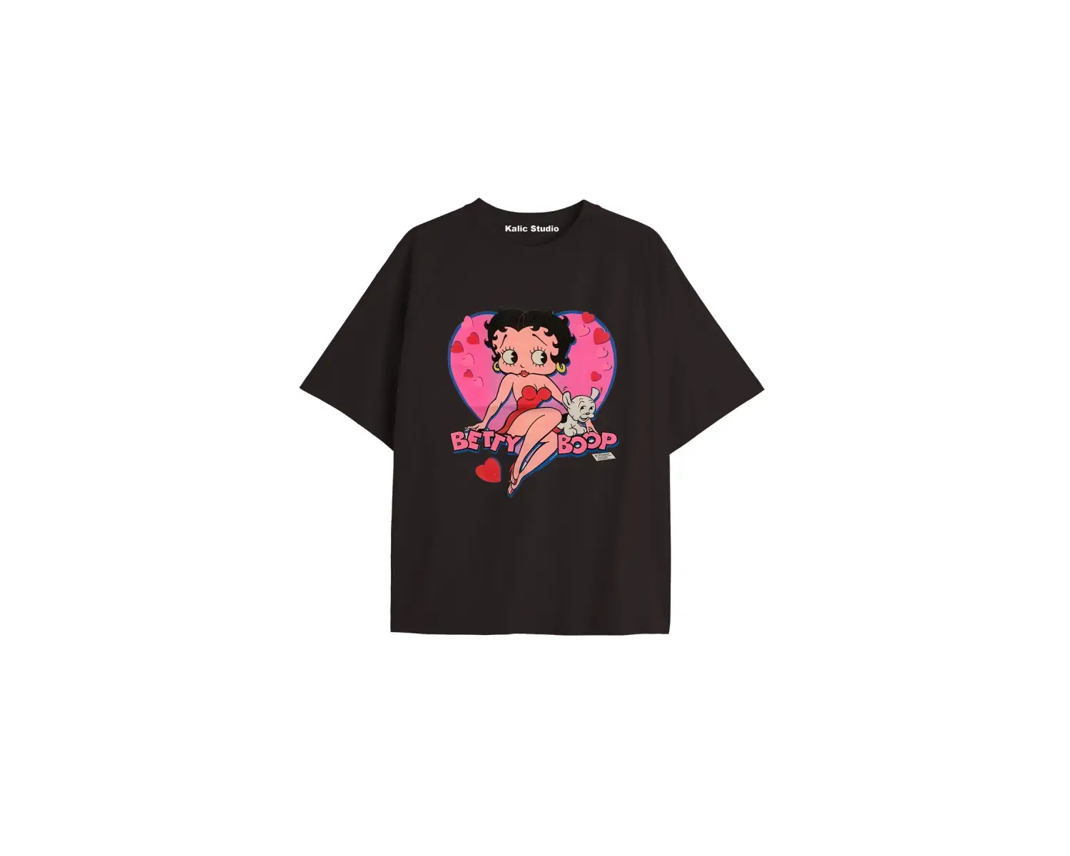 Betty boop özel tasarım oversize t-shirt beyaz
