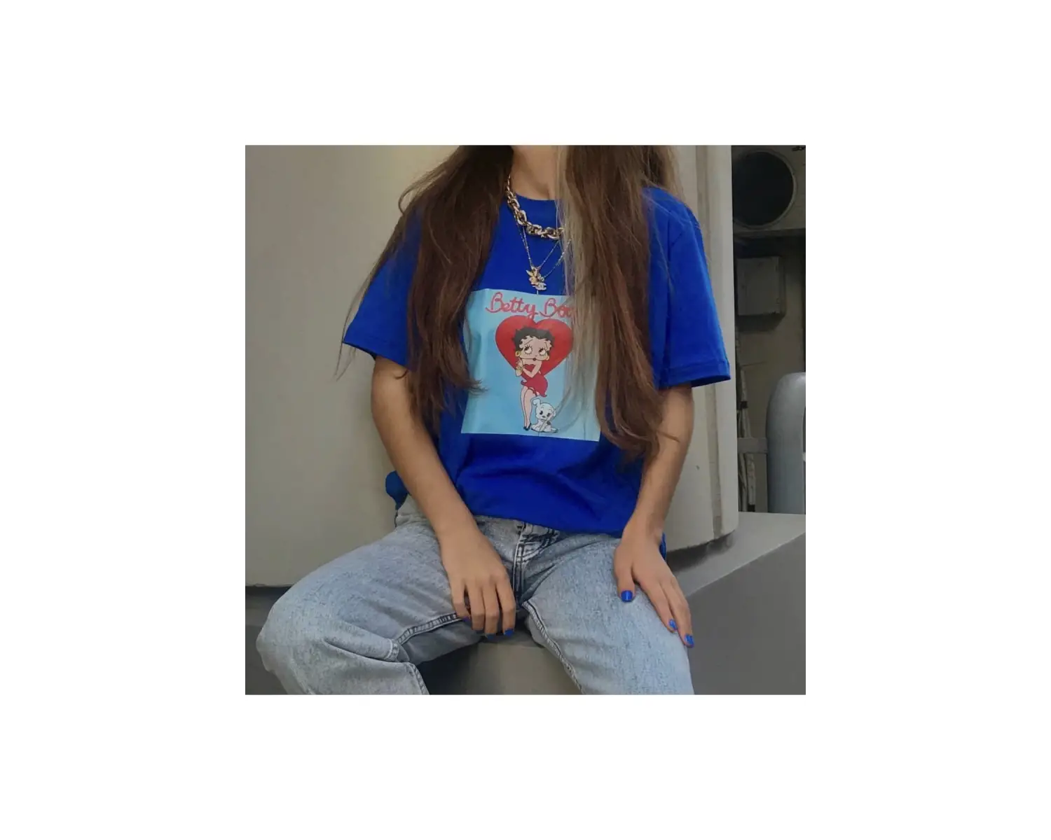 Betty Boop - T-shirt Beyaz