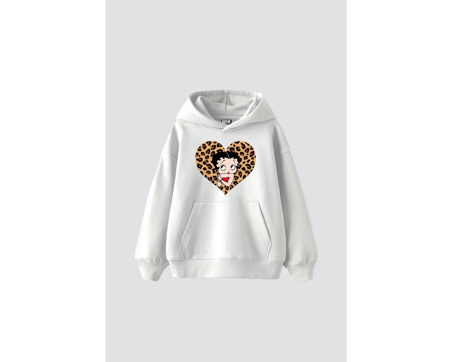 Betty Boops Baskılı Oversize Unisex Premium Beyaz