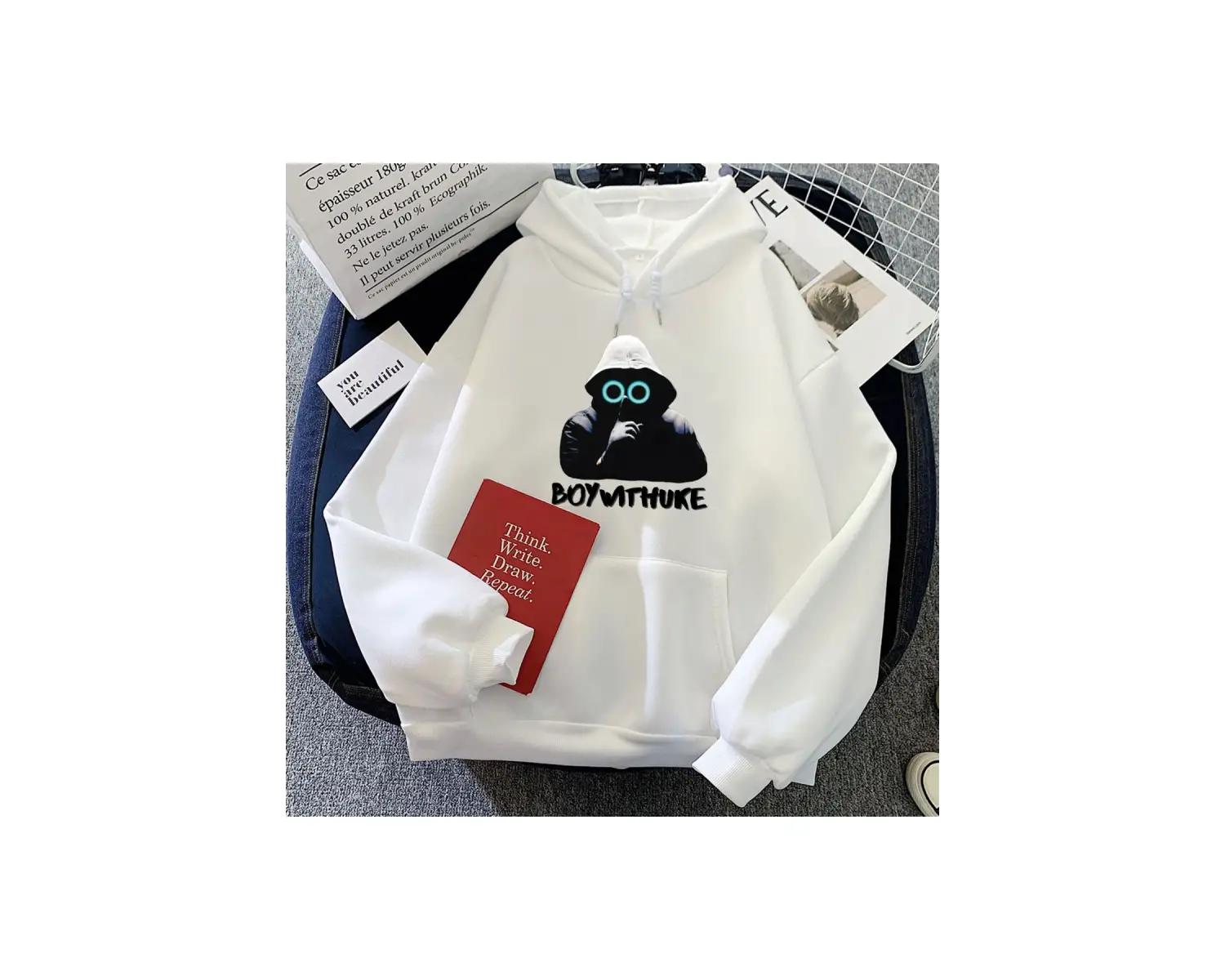 Beyaz Adrifti BoyWithUke kıcı Roupas Femininasu Sudaderas E