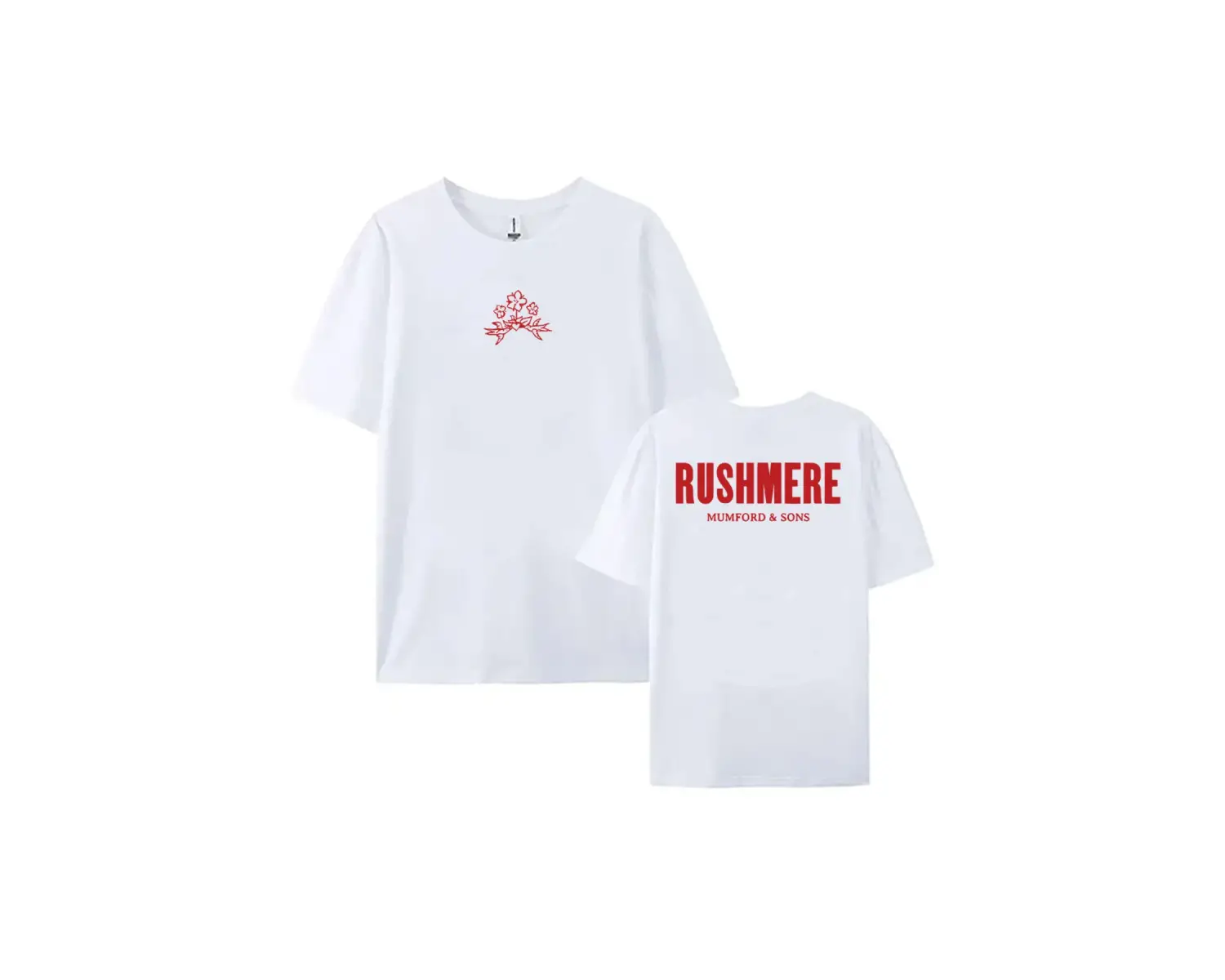 Beyaz Albümü RUSHMERE baskılı Halk Rock Grubu Mumford ve Sons Tshirt Tees Yaz Erk