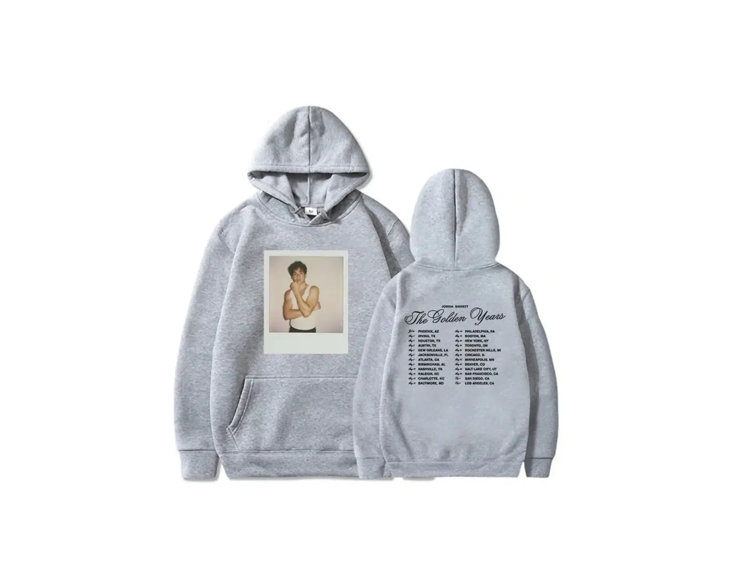 Beyaz Altın yıl turu Joshua Bassett HoodiesUnisex larrahat grafik