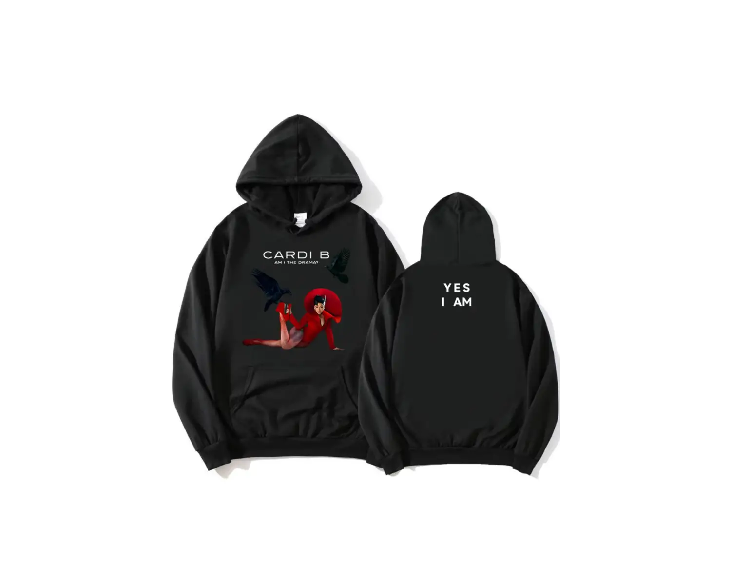 Beyaz AM I THE DRAMA? Albüm Cardi B kıcı Grafik Moda
