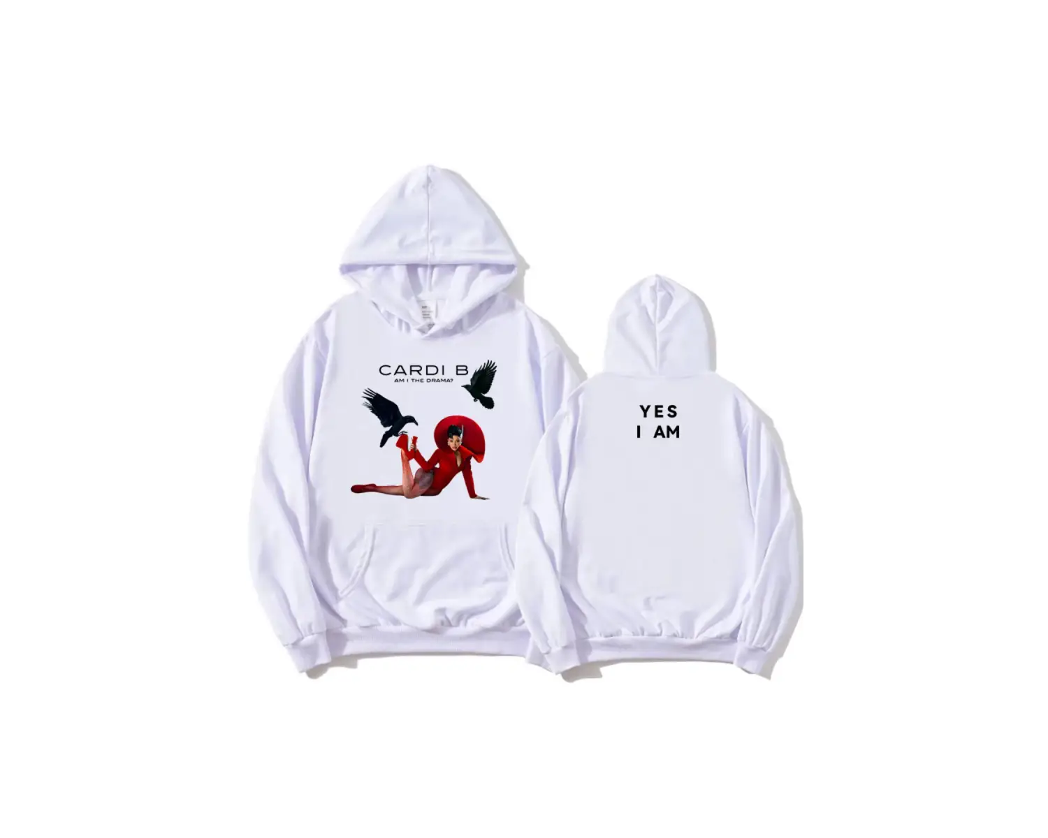 Beyaz AM I THE DRAMA? Albüm Cardi B kıcı Grafik Moda