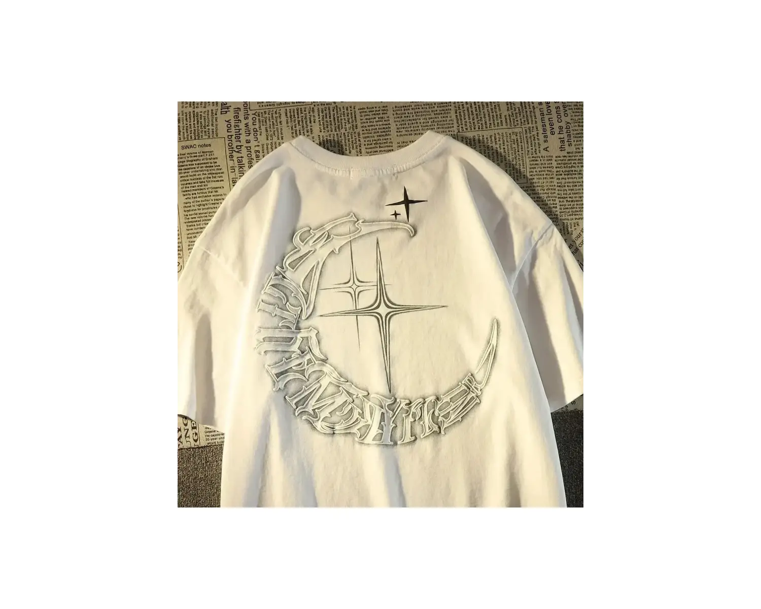 Beyaz Amerikan Vintage Yaratıcı Yazı Yıldız lar için Yaz Gevşek Çift Ü