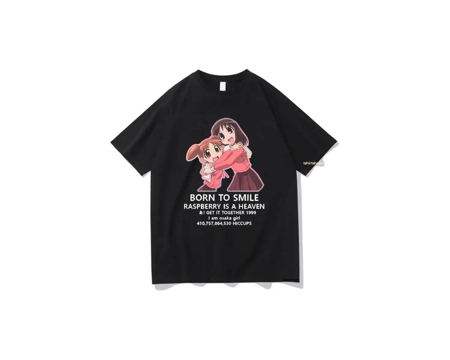 Beyaz Anime Azumanga Daioh Gülümseme Doğdu Tshirt Komik harajuku Unisex Vintage