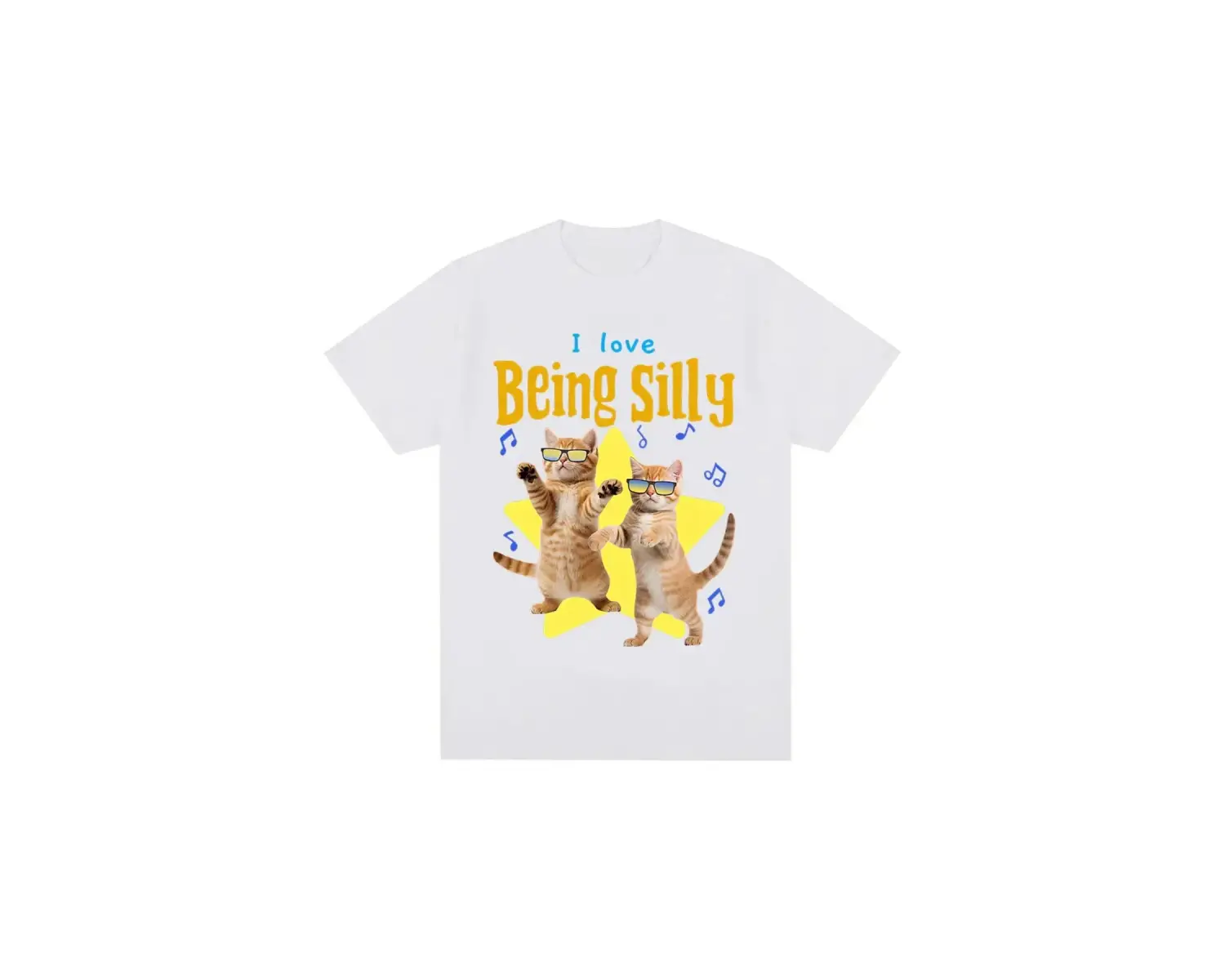 Beyaz Aptal Komik Kedi Memes Tops Streetweed Grafik