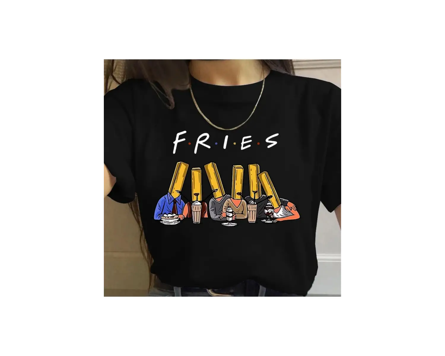 Beyaz Arkadaşlar TV Gösterisi harajuku Ullzang Karikatür Baskı 90s Grafi