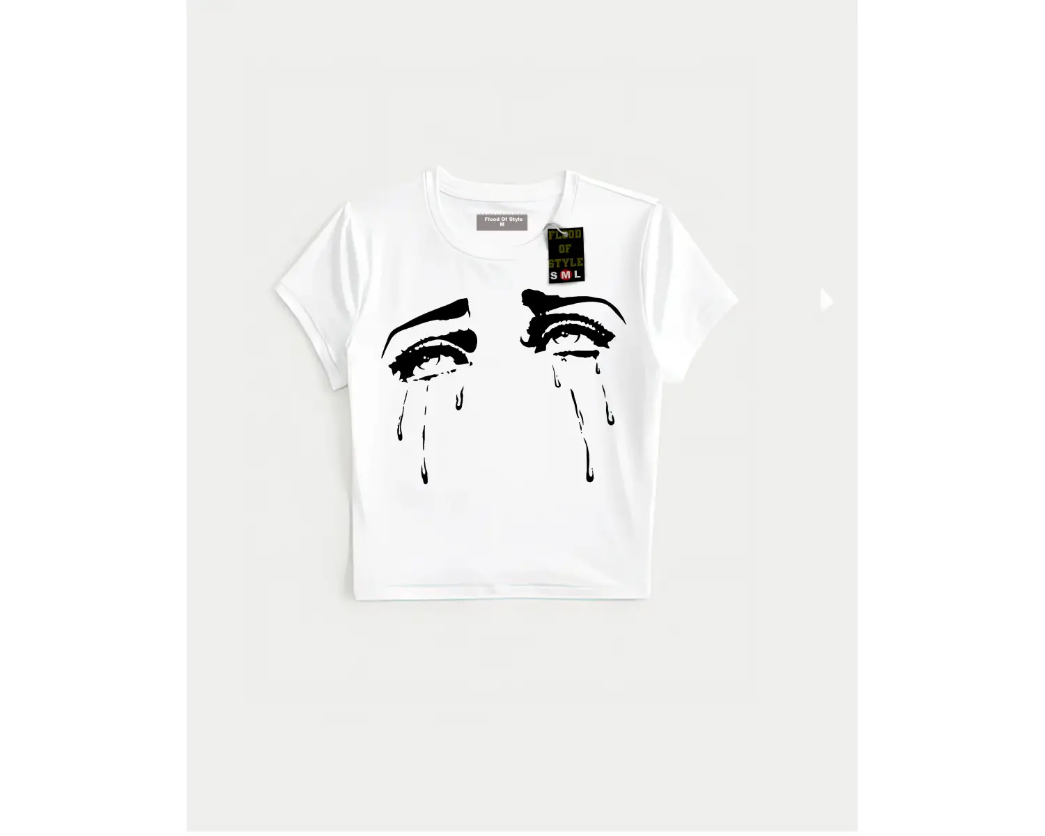 Beyaz Babby Tee ağlayan gözler Özel tasarım