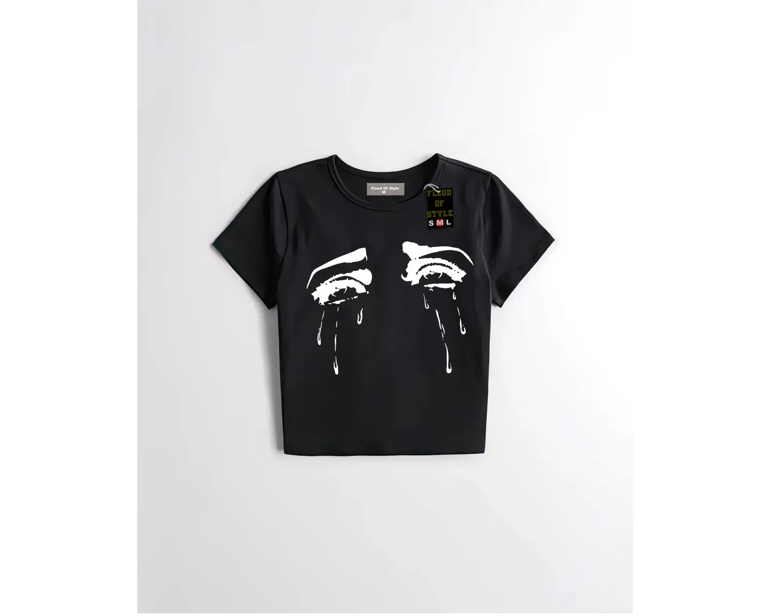 Beyaz Babby Tee ağlayan gözler Özel tasarım